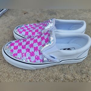 Pink flip sequin Vans